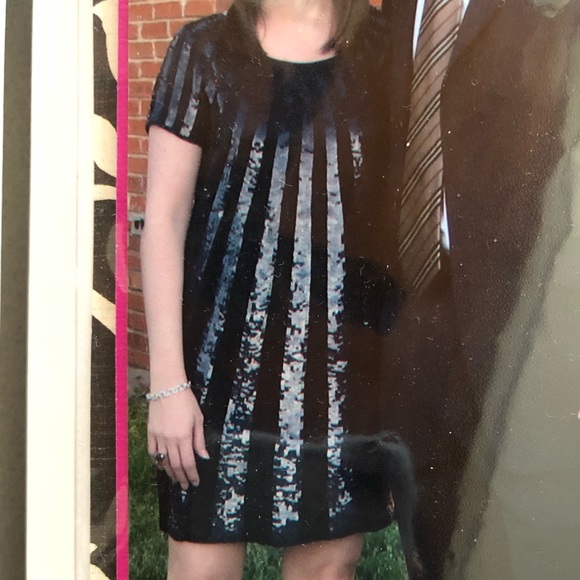 French Connection Dresses & Skirts - French connection dark navy sequin dress 2